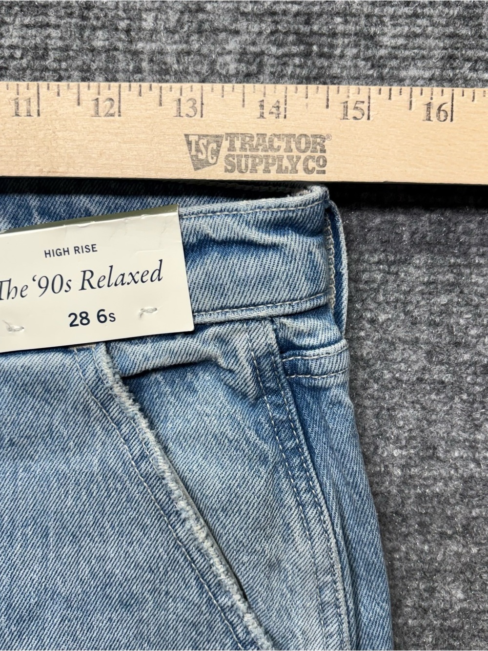 Abercrombie Fitch Jeans Womens 28/6S Blue 90's Relaxed High Rise Carpenter NEW - Picture 8 of 14